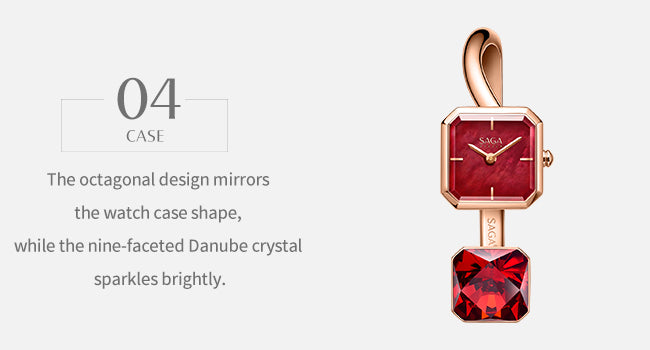 Light of Vendome Cuff Bangle Watch - Ruby Red (S size)