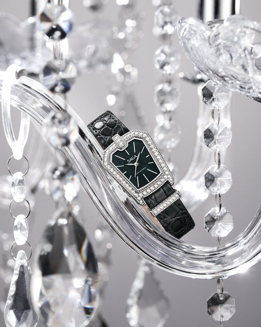 Downtown Night Ladies Quartz Watch with Zircon Accents