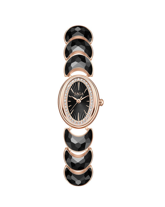 Luna Moon-Shaped Bracelet Watch with Danube Crystals