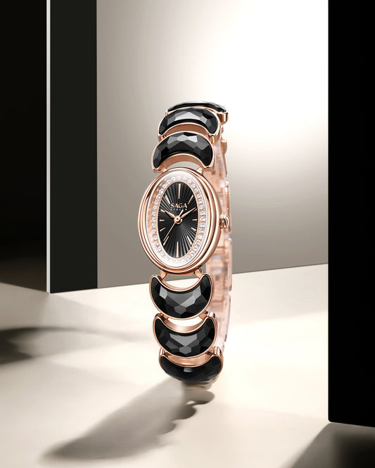 Luna Moon-Shaped Bracelet Watch with Danube Crystals