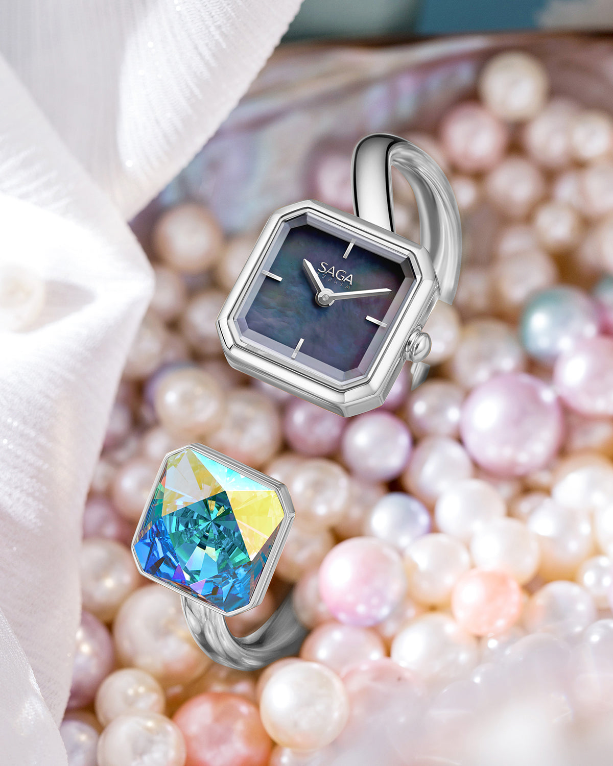 Light of Vendome Women's Luxury Cuff Bangle Quartz Watch