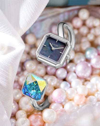 Light of Vendome Women's Luxury Cuff Bangle Quartz Watch