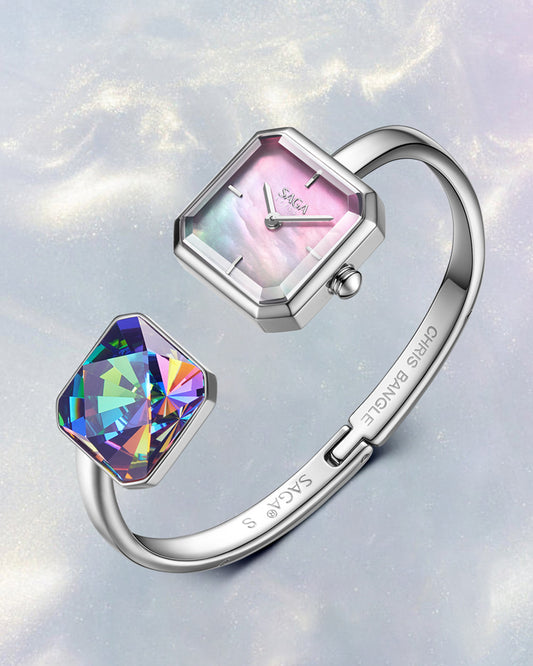 Light of Vendome Women's Luxury Cuff Bangle Quartz Watch