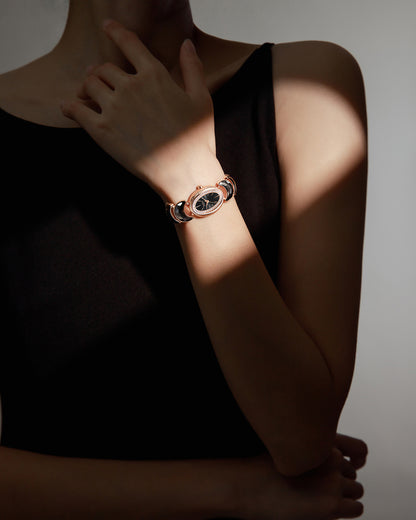 Luna Moon-Shaped Bracelet Watch with Danube Crystals