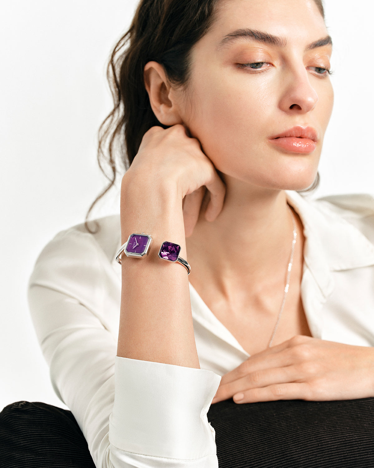 Light of Vendome Women's Luxury Cuff Bangle Quartz Watch