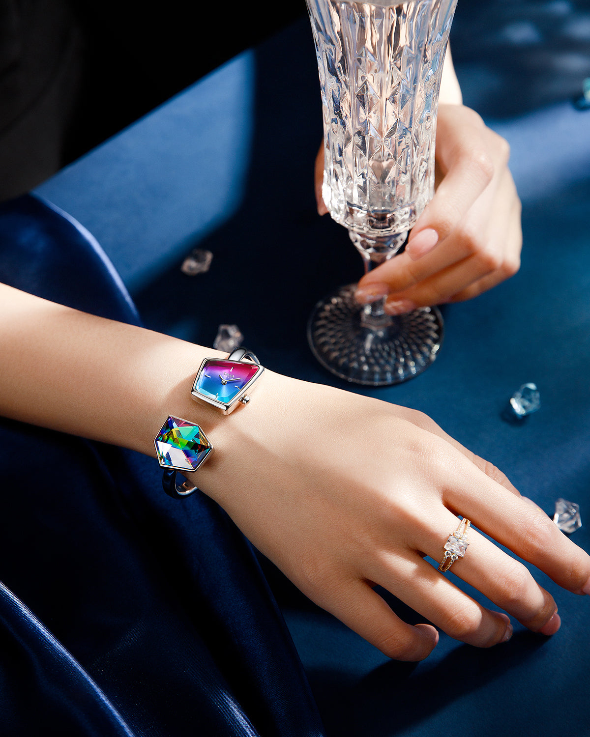 Illusion Crystal Bangle Watch