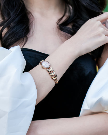 Luna Moon-Shaped Bracelet Watch with Danube Crystals