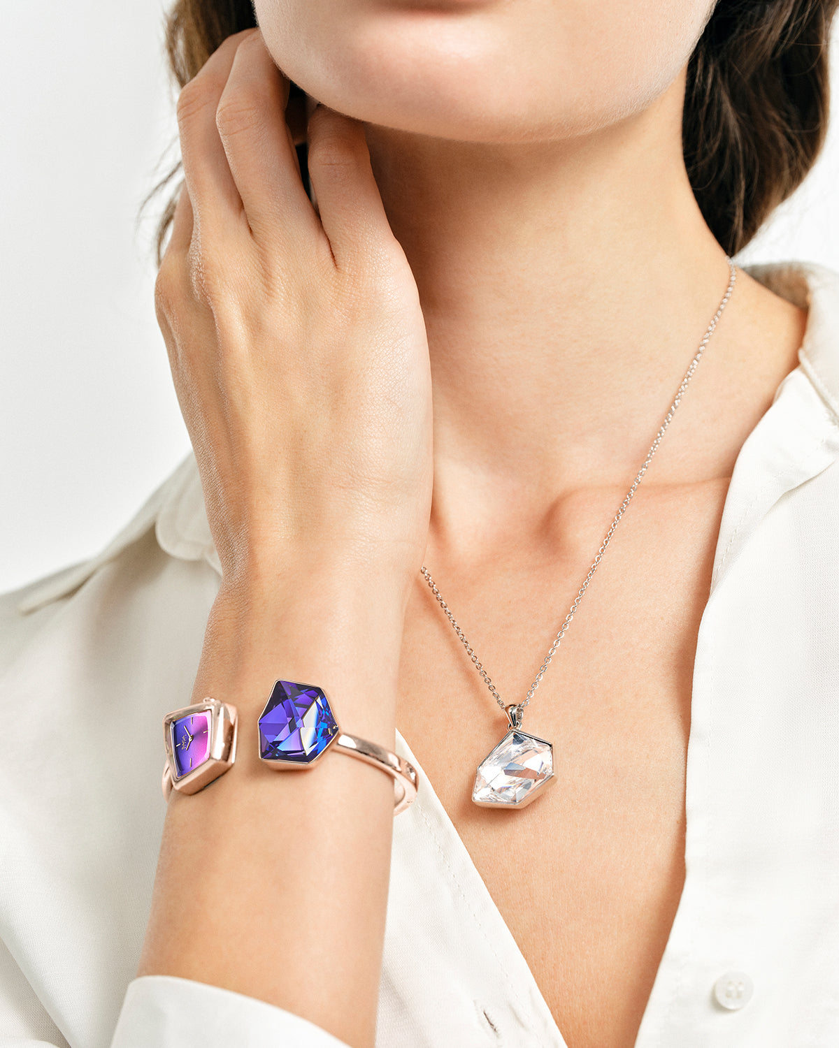 Illusion Crystal Bangle Watch