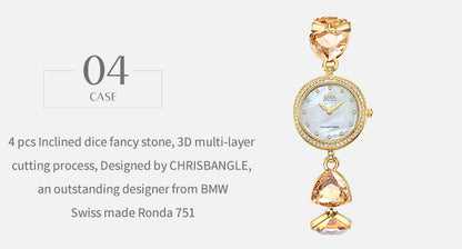 Change Adjustable Crystal Bracelet Watch