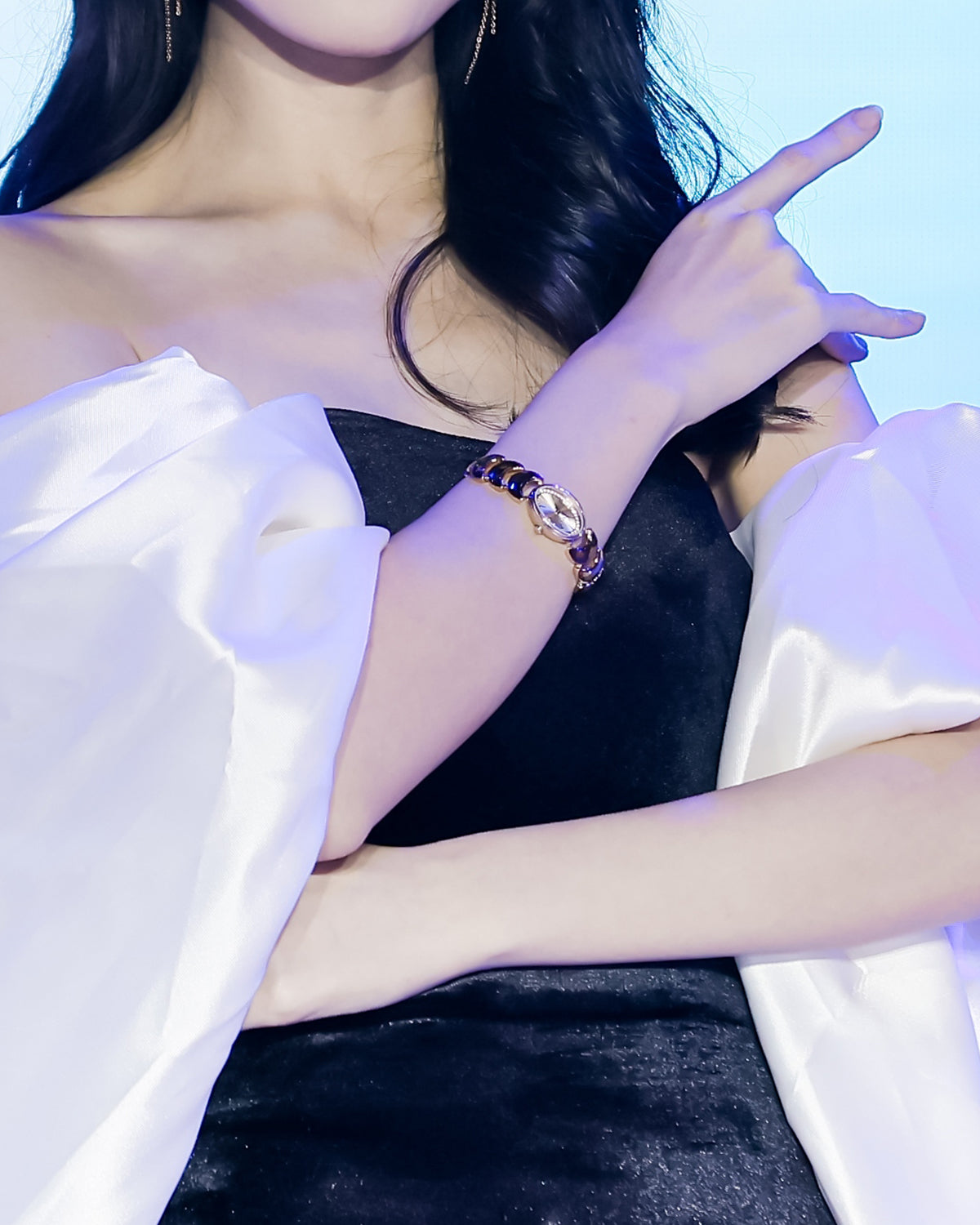 Luna Moon-Shaped Bracelet Watch with Danube Crystals