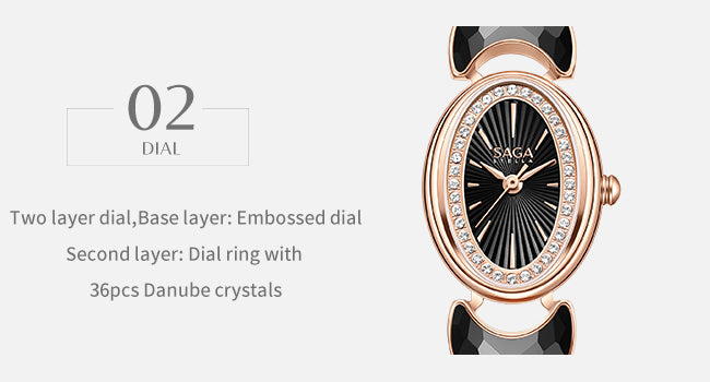 Luna Moon-Shaped Bracelet Watch with Danube Crystals