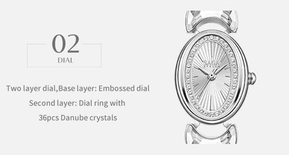 Luna Moon-Shaped Bracelet Watch with Danube Crystals