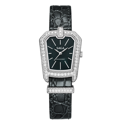 Downtown Night Ladies Quartz Watch with Zircon Accents