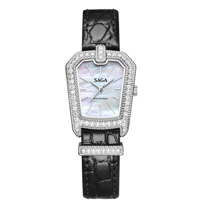 Downtown Night Ladies Quartz Watch with Zircon Accents