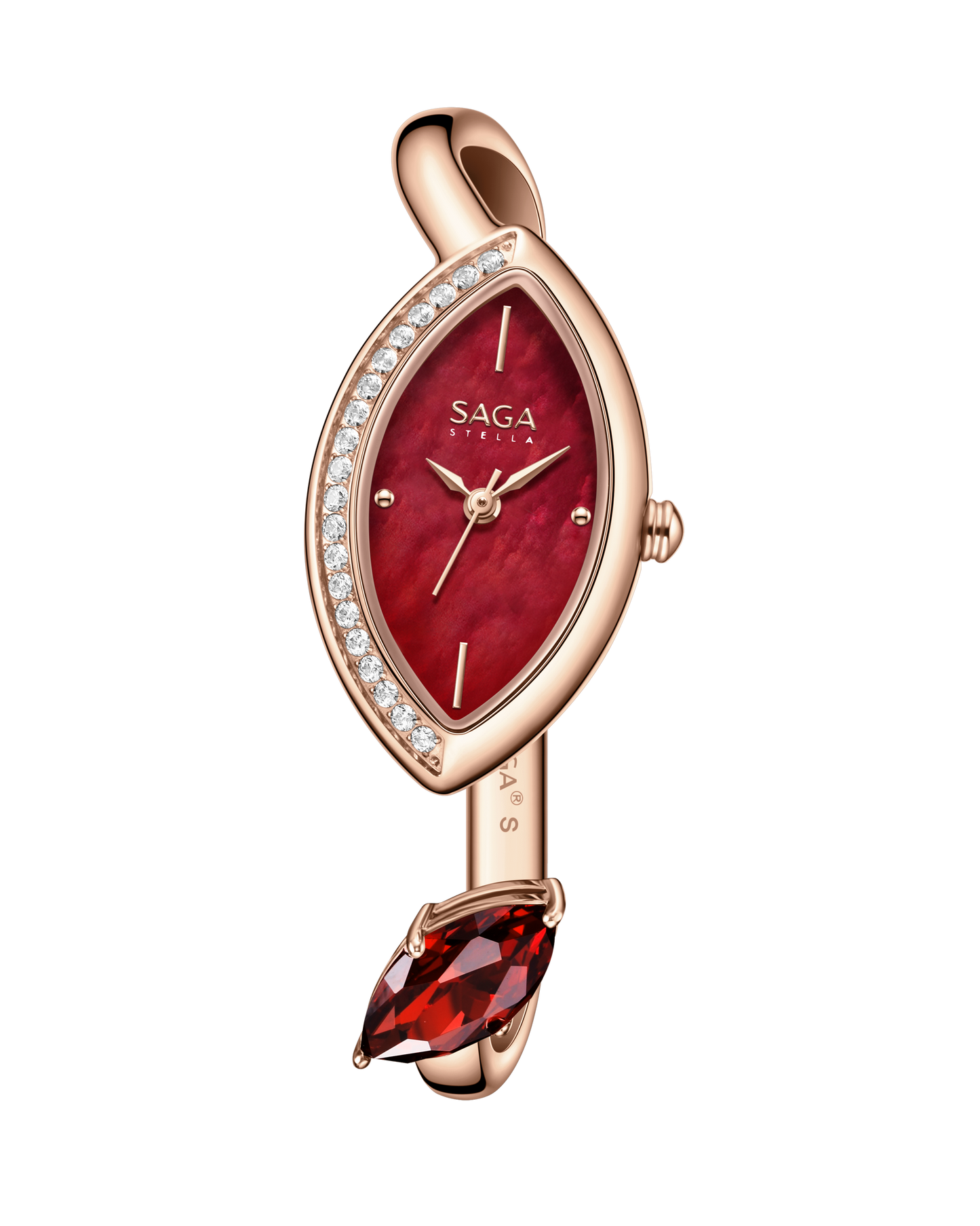 Four Seasons Women's Watch Leaf-Shaped Case, Zircon Accents