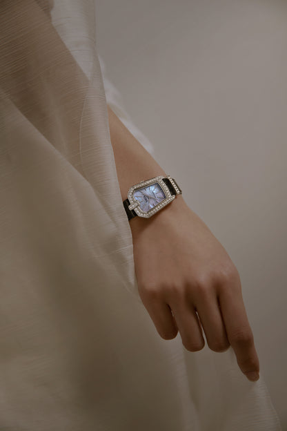 Downtown Night Ladies Quartz Watch with Zircon Accents
