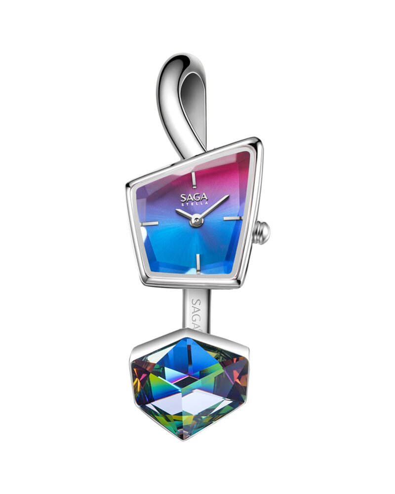 Illusion Crystal Bangle Watch - Silver/Illusory Crystal