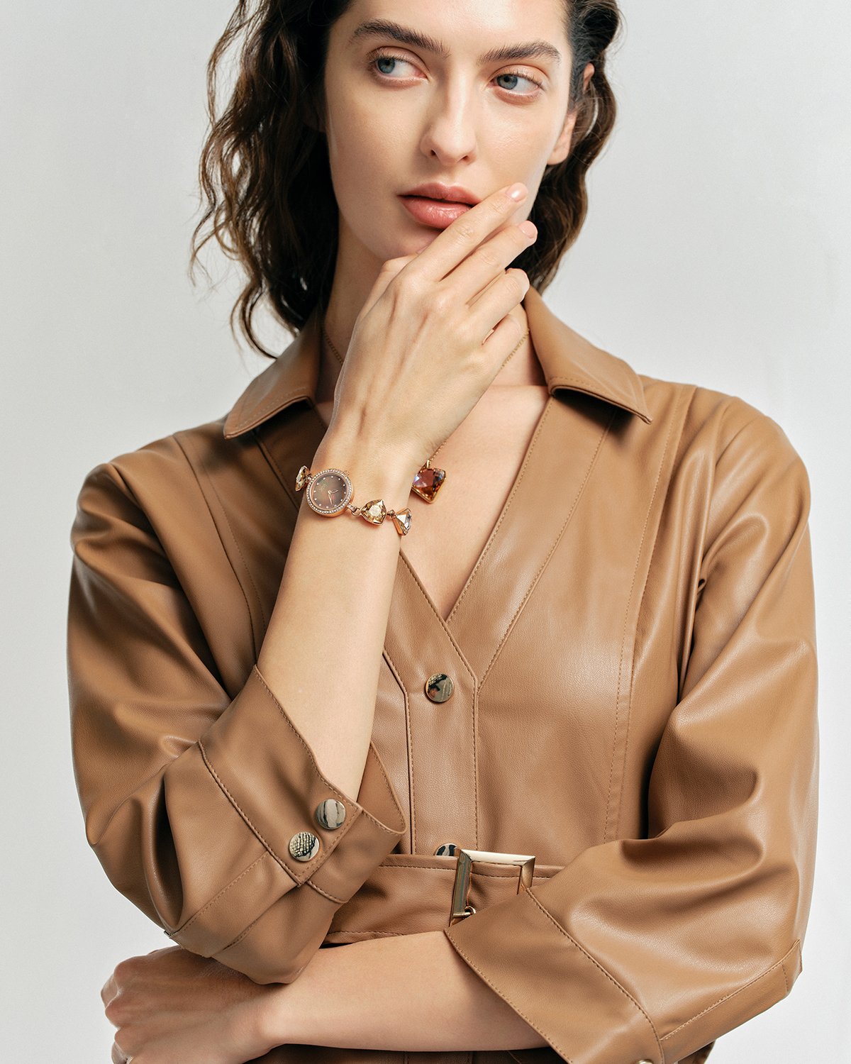 Change Crystal Bracelet Watch — Rose Gold / Dark Dial - 3 Change Crystal Bracelet Watch — Rose Gold / Dark Dial - 3
