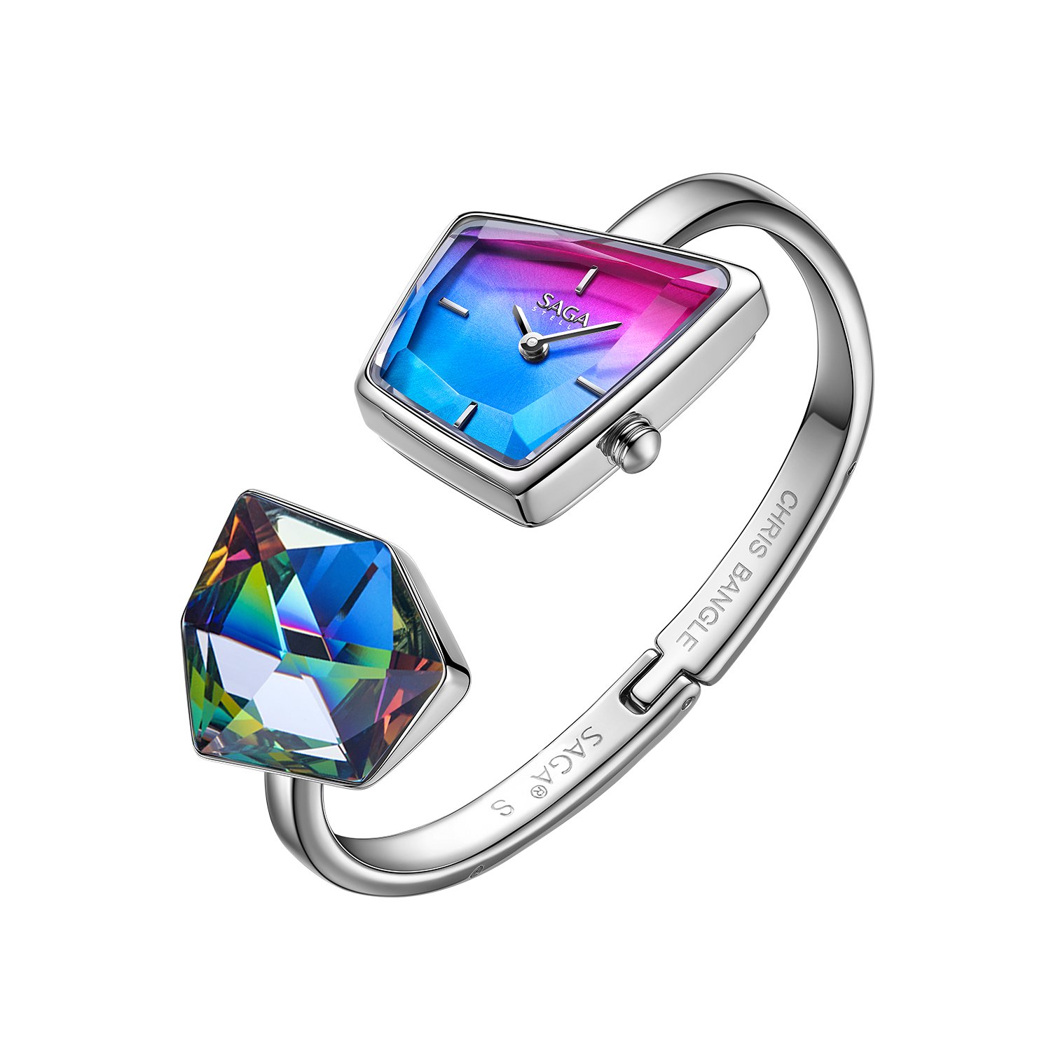 Illusion Crystal Bangle Watch - Silver/Illusory Crystal - 6 Illusion Crystal Bangle Watch - Silver/Illusory Crystal - 6