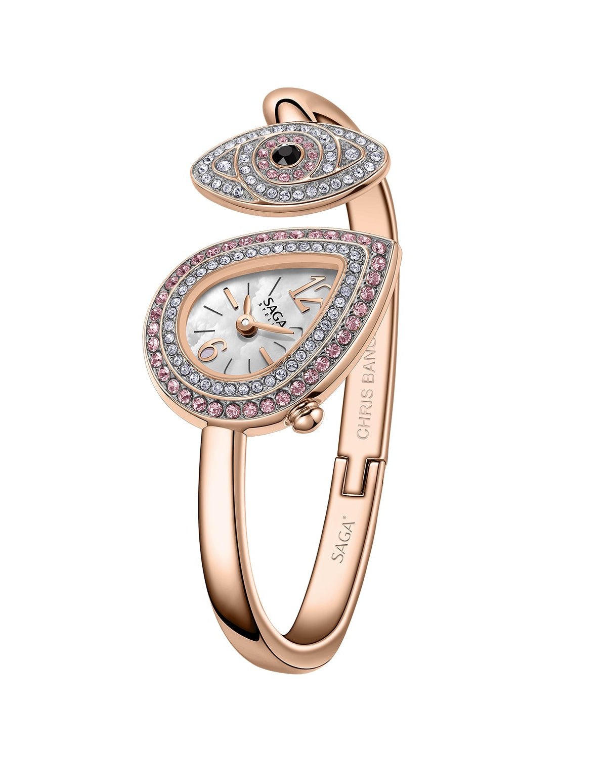 SAGA Angel's Eye Crystal Bracelet Watch — Rose Pink - Image 2