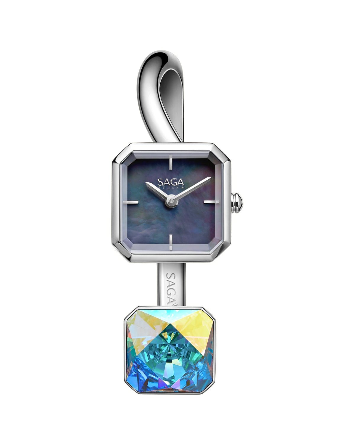 Light of Vendome Cuff Bangle Watch - Dark/Silver - Image 2 Light of Vendome Cuff Bangle Watch - Dark/Silver - Image 2