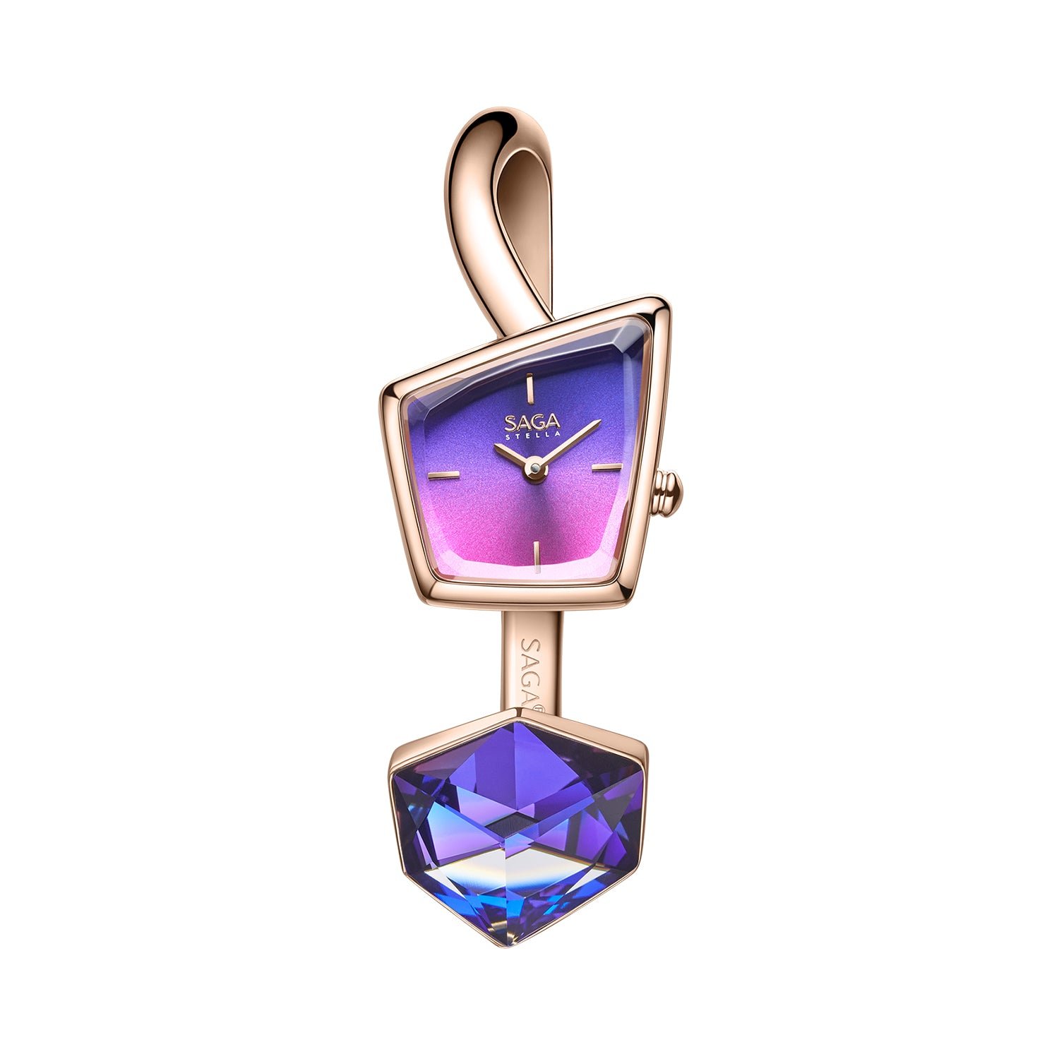 Illusion Crystal Bangle Watch- Rose Gold /Amethyst Crystal - Image 2 Illusion Crystal Bangle Watch- Rose Gold /Amethyst Crystal - Image 2