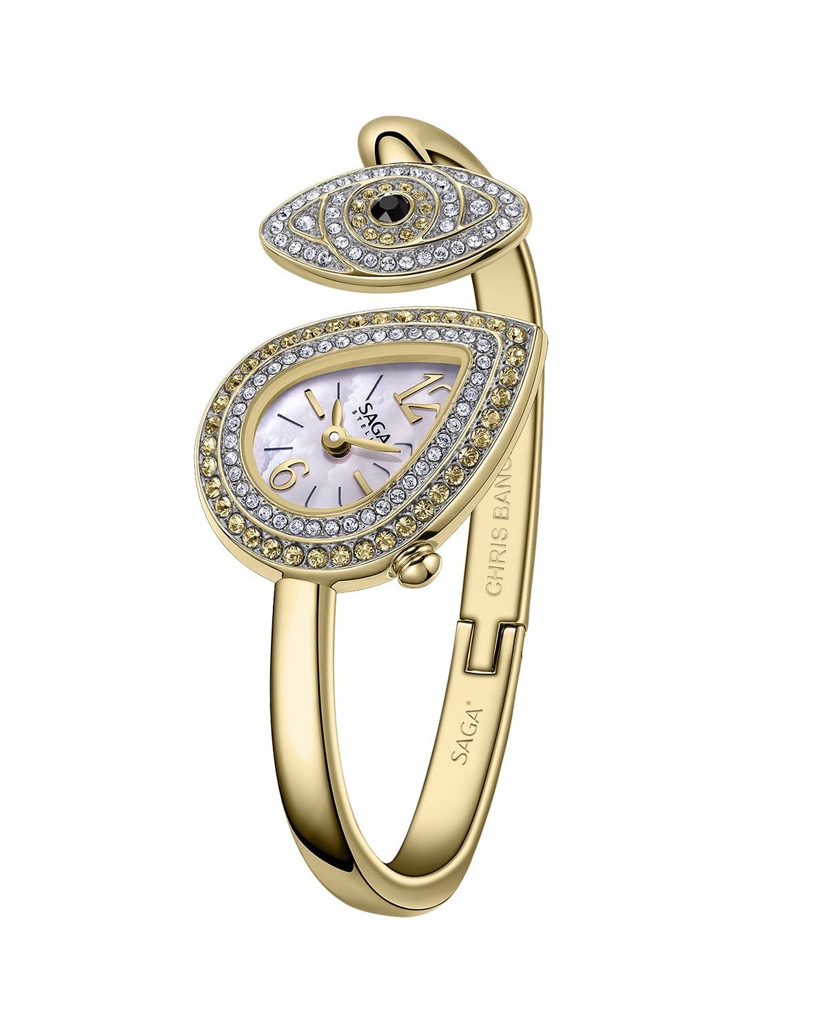 SAGA Angel's Eye Crystal Bracelet Watch — Gold - Image 2
