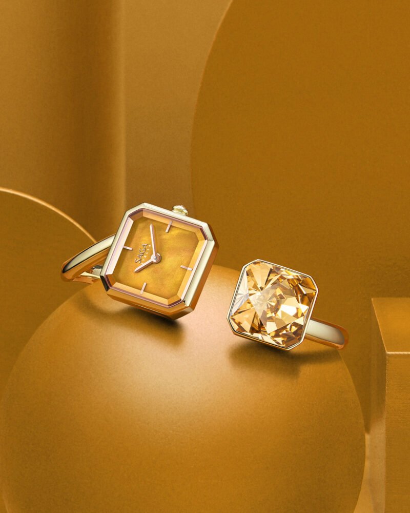 Light of Vendome Cuff Bangle Watch  - Orange Gold