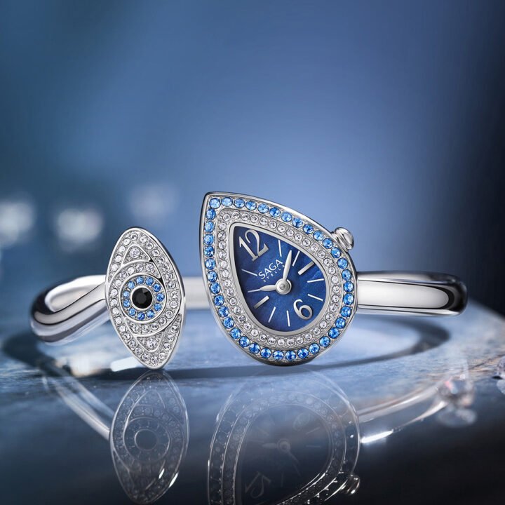 SAGA Angel's Eye Crystal Bracelet Watch — Sapphire Blue