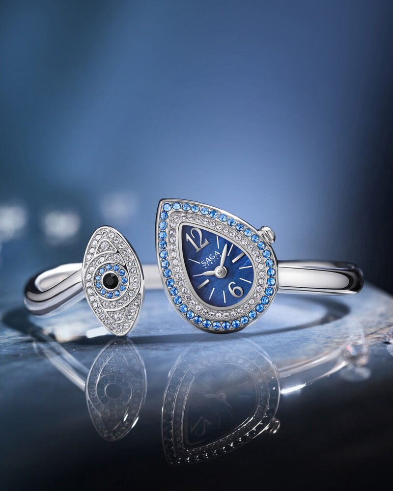 SAGA Angel's Eye Crystal Bracelet Watch — Sapphire Blue