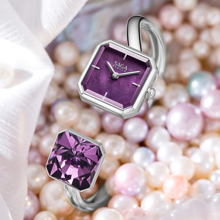 Light of Vendome Cuff Bangle Watch - Purple