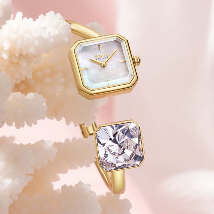 Light of Vendome Cuff Bangle Watch - Pearl/Gold