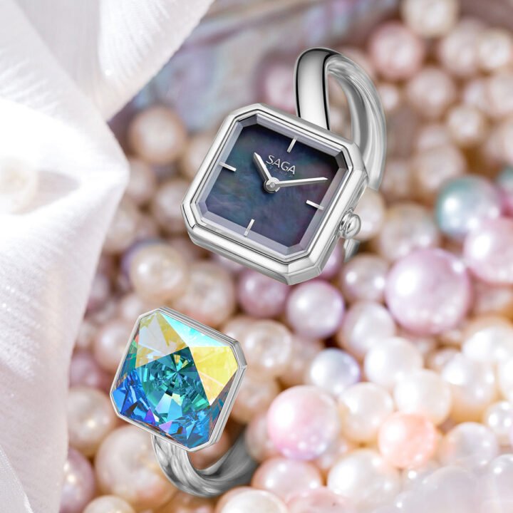 Light of Vendome Cuff Bangle Watch - Dark/Silver