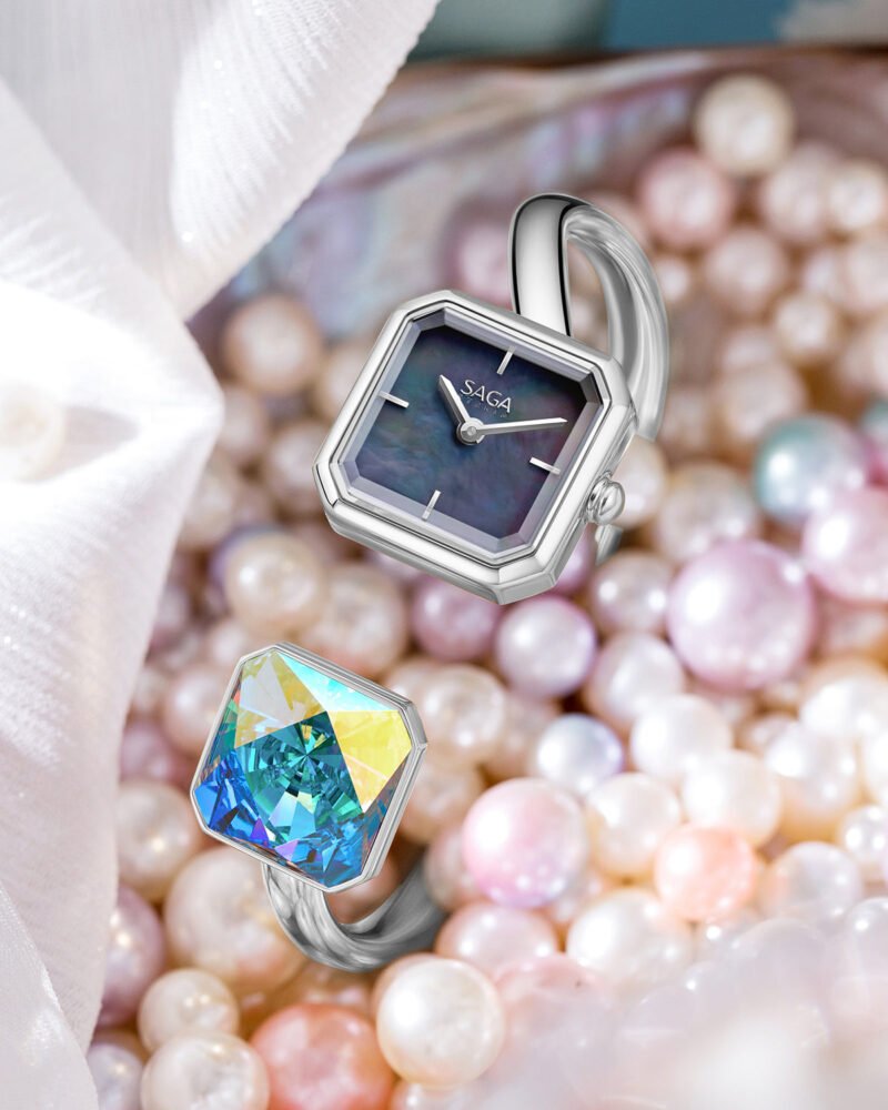Light of Vendome Cuff Bangle Watch - Dark/Silver