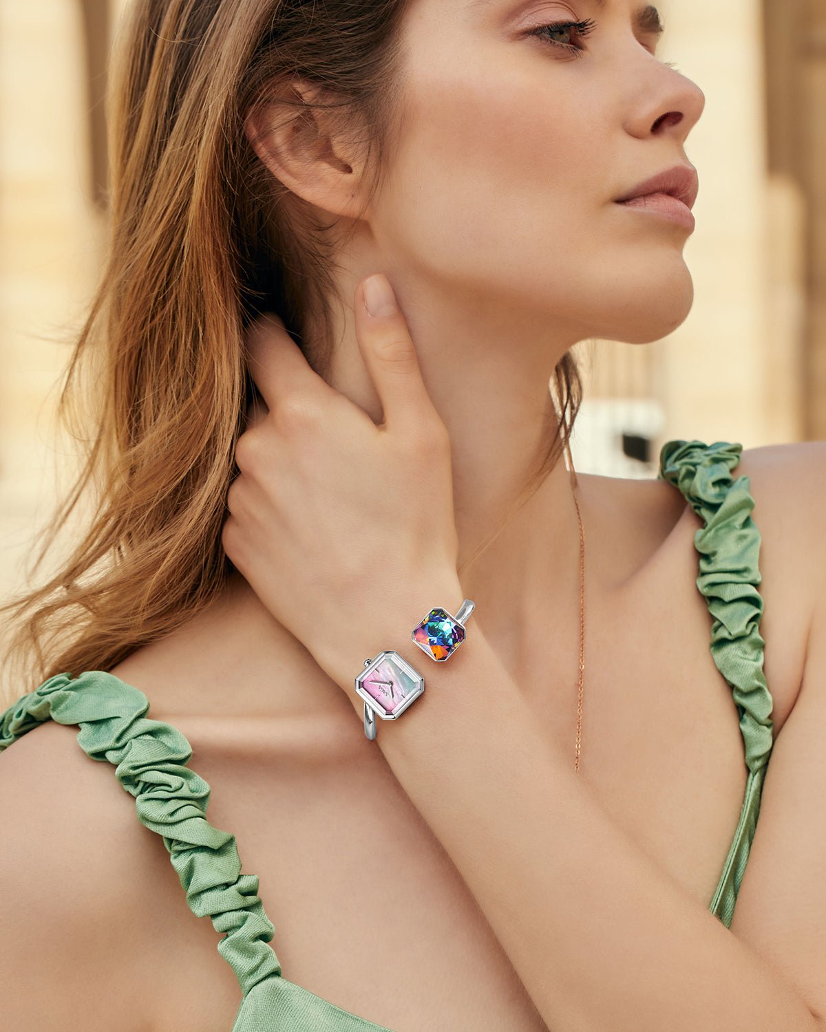 Light of Vendome Cuff Bangle Watch - Aurora - Image 3 Light of Vendome Cuff Bangle Watch - Aurora - Image 3