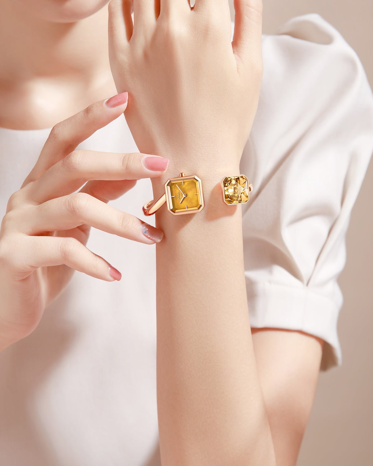 Light of Vendome Cuff Bangle Watch - Orange Gold - Image 3 Light of Vendome Cuff Bangle Watch - Orange Gold - Image 3