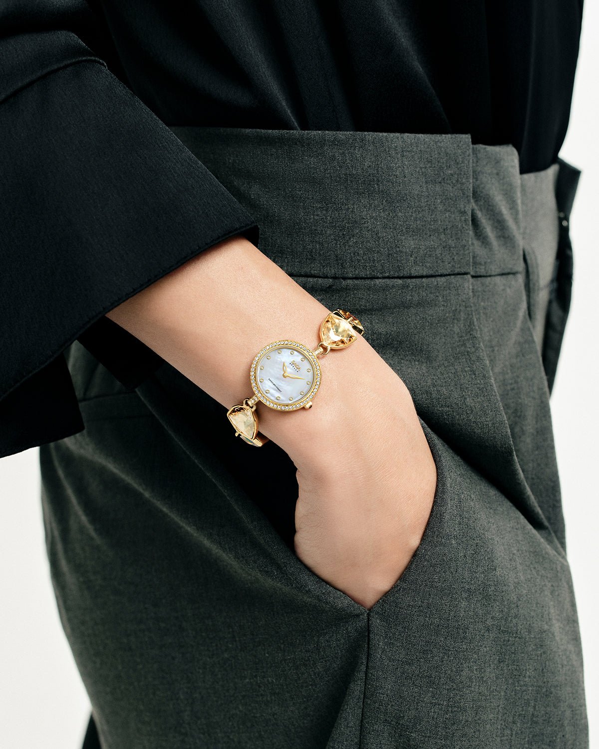 Change Crystal Bracelet Watch — Gold / Mother of Pearl - Image 4 Change Crystal Bracelet Watch — Gold / Mother of Pearl - Image 4