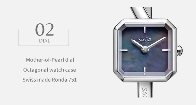 Light of Vendome Cuff Bangle Watch - Dark/Silver - Image 7 Light of Vendome Cuff Bangle Watch - Dark/Silver - Image 7