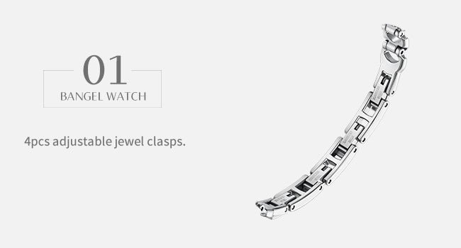 Luna Moon-Shaped Crystals Bracelet Watch - Silver - Image 6 Luna Moon-Shaped Crystals Bracelet Watch - Silver - Image 6
