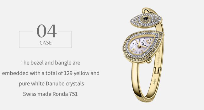 SAGA Angel's Eye Crystal Bracelet Watch — Gold - Image 9