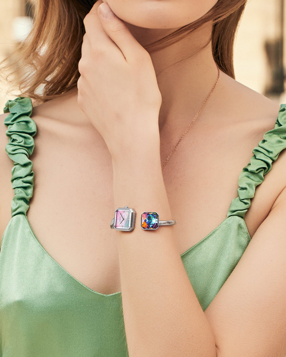 Light of Vendome Cuff Bangle Watch - Aurora - Image 4 Light of Vendome Cuff Bangle Watch - Aurora - Image 4