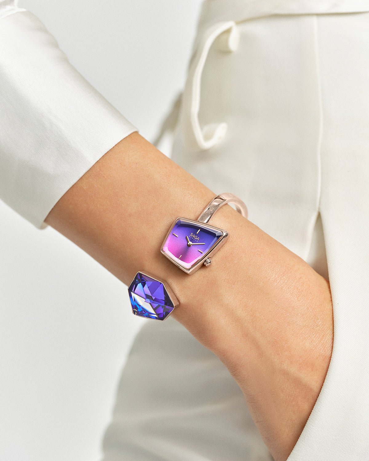 Illusion Crystal Bangle Watch- Rose Gold /Amethyst Crystal - Image 5 Illusion Crystal Bangle Watch- Rose Gold /Amethyst Crystal - Image 5
