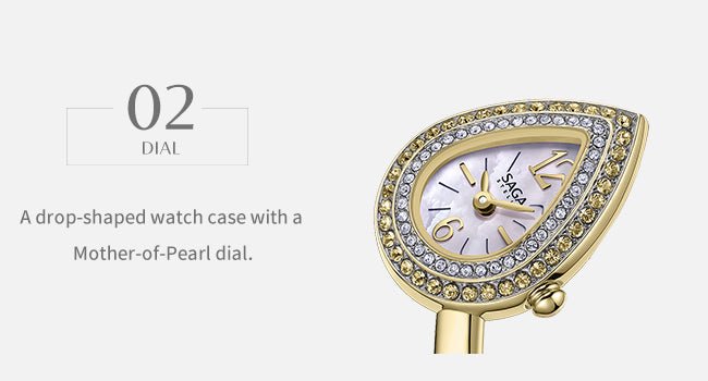 SAGA Angel's Eye Crystal Bracelet Watch — Gold - Image 7