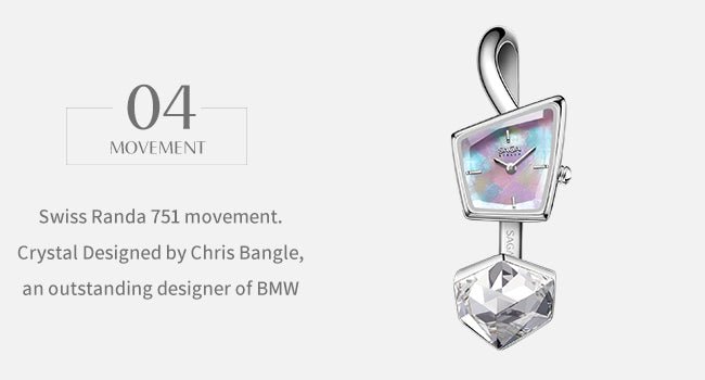 Illusion Crystal Bangle Watch - Silver Bracelet/Clear Crystal - Image 8 Illusion Crystal Bangle Watch - Silver Bracelet/Clear Crystal - Image 8