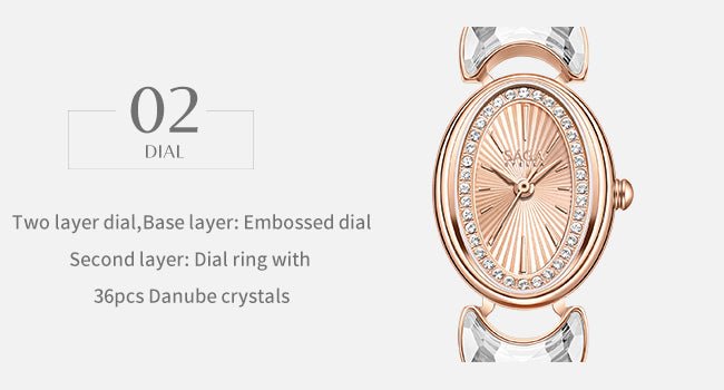 Luna Moon-Shaped Crystals Bracelet Watch - Rose Gold - Image 9 Luna Moon-Shaped Crystals Bracelet Watch - Rose Gold - Image 9