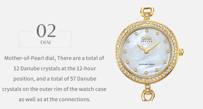 Change Crystal Bracelet Watch — Gold / Mother of Pearl - Image 9 Change Crystal Bracelet Watch — Gold / Mother of Pearl - Image 9