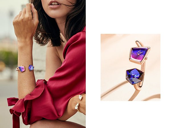 Illusion Crystal Bangle Watch- Rose Gold /Amethyst Crystal - Image 10 Illusion Crystal Bangle Watch- Rose Gold /Amethyst Crystal - Image 10