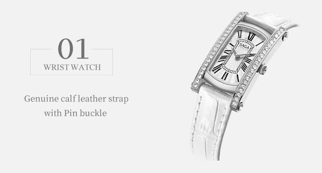 Classic Square Crystal Watch Silver White - Image 5