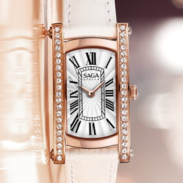 Classic Square Crystal Watch Rose Gold