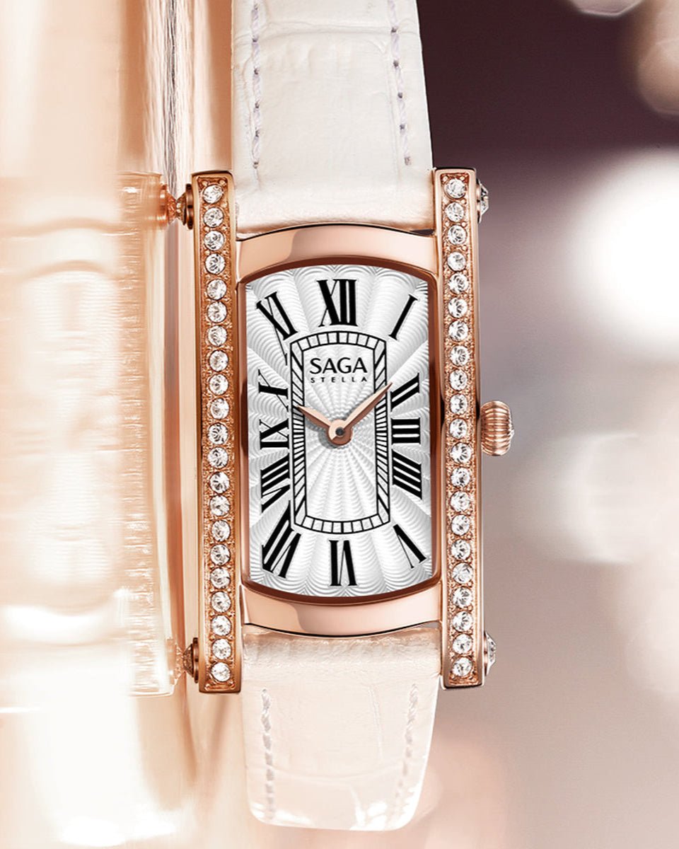 Classic Square Crystal Watch Rose Gold